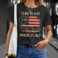 This Is My Pride Flag 4Th Of July Patriotic Usa Flag On Back Unisex T-Shirt Gifts for Her