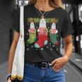 Three Maltese Dog In Socks Ugly Christmas Sweater Party T-Shirt Gifts for Her