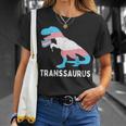 Trans Pride Flag Transgender Dino Transsaurus Rex Dinosaur Unisex T-Shirt Gifts for Her