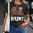 Turkey Trot Adult Running Costume Face Run Thanksgiving T-Shirt Gifts for Her