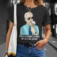 Two Scoops Short Of A Full Cone Funny Biden Eating Ice Cream Unisex T-Shirt Gifts for Her