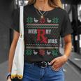 Ugly Christmas Sweater Pharmacy Tech Merry Xmas Pharmacist T-Shirt Gifts for Her