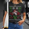 Ugly Christmas Sweater Style Motocross T-Shirt Gifts for Her