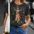 Ugly Sweater Christmas German Shepherd Dog Puppy Xmas Pajama T-Shirt Gifts for Her