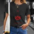 Ukraine Black Coat Arms With Poppy Trident Tryzub Ukrainian T-Shirt Gifts for Her