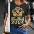 Never Underestimate Dart Player Born In 2004 Dart Darts T-Shirt Gifts for Her