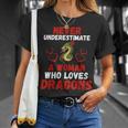 Never Underestimate Love Dragons Graphic T-Shirt Gifts for Her
