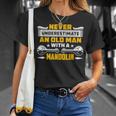 Never Underestimate An Old Man Acoustic Music Lover Mandolin T-Shirt Gifts for Her