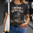 Never Underestimate An Old Man With A Rottweiler Dog Dad T-Shirt Gifts for Her