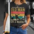 Never Underestimate An Old Man On A Snowboard Vintage T-Shirt Gifts for Her