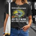 Never Underestimate An Old Man With Vinyl Records T-Shirt Gifts for Her