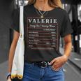 Valerie Nutrition Facts First Name Personalized Nickname Unisex T-Shirt Gifts for Her