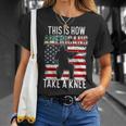 Veteran Vets This Is How Americans Take A Knee Funny Gift Veteran Day 24 Veterans Unisex T-Shirt Gifts for Her