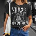 Viking Blood Runs Through My Veins Us Independence Day Ax T-Shirt Gifts for Her