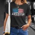 Vintage Merica 4Th Of July Usa Flag Patriotic American Mens Unisex T-Shirt Gifts for Her
