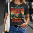 Vintage Never Underestimate An Old Woman With Her Goats Unisex T-Shirt Gifts for Her