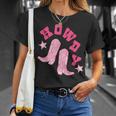 Vintage Pink Howdy Rodeo Western Country South Cowgirl Boot Rodeo Funny Gifts Unisex T-Shirt Gifts for Her