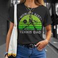Vintage Retro Worlds Best Tennis Dad Silhouette Sunset Gift Unisex T-Shirt Gifts for Her