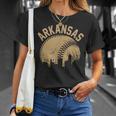 Vintage Usa State Fan Player Coach Arkansas Baseball T-Shirt Gifts for Her