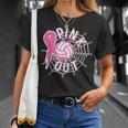 Volleyball Pink Out Pink Ribbon Breast Cancer Awareness T-Shirt Gifts for Her