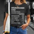 Weimaraner Dad Nutrition Facts Funny Weimaraner Dog Owner Unisex T-Shirt Gifts for Her