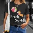 Welsh Corgi Dogs Beach Squad Summer Vacation Gift Outdoors Unisex T-Shirt Gifts for Her