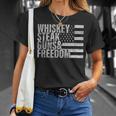 Whiskey Steak Guns & Freedom Flag Unisex T-Shirt Gifts for Her