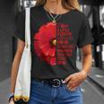 Womens Veterans Day Lest We Forget Red Poppy Flower Usa Memorial Unisex T-Shirt Gifts for Her