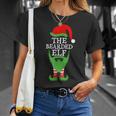 Xmas Holiday Matching Ugly Christmas Sweater The Bearded Elf T-Shirt Gifts for Her