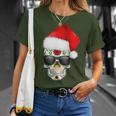 Christmas Hat Santa Day Of The Dead Sugar Skull Party T-Shirt Gifts for Her