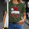 Christmas Mr And Mrs Claus Matching Pajamas Plaid Couples T-Shirt Gifts for Her