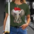 Cute Elephant Christmas Light Elephant Lover Xmas T-Shirt Gifts for Her