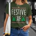 Festive Af Christmas Holidays Season Humor T-Shirt Gifts for Her