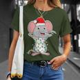 Mouse Wearing Santa Hat Xmas Rats Mouse Lover Christmas T-Shirt Gifts for Her