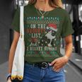 On The Naughty List And I Regret Nothing Cat Christmas T-Shirt Gifts for Her