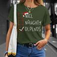 Nice Naughty Depends Christmas List Xmas Santa Claus T-Shirt Gifts for Her