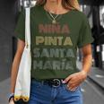 Niña Pinta Santa Maria History Christopher Columbus Day T-Shirt Gifts for Her