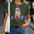 Santa Weightlifting Christmas Fitness Gym Deadlift Xmas T-Shirt Gifts for Her