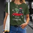Scottish Terrier Ride Red Truck Christmas Pajama T-Shirt Gifts for Her