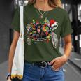 Sea Turtle Christmas Lights Santa Hat Merry Christmas T-Shirt Gifts for Her