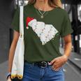 South Carolina Map Christmas With Santa Hat T-Shirt Gifts for Her