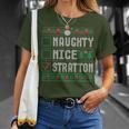Stratton Family Name Naughty Nice Stratton Christmas List T-Shirt Gifts for Her
