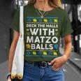 Ugly Hanukkah Deck Hall With Matzo Ball Chanukah Jewish T-Shirt Gifts for Her