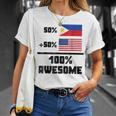 50 Filipino 50 American 100 Awesome Funny Flag Unisex T-Shirt Gifts for Her