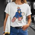 Abraham Lincoln Playing Volleyball Funny 4Th Of July Unisex T-Shirt Gifts for Her