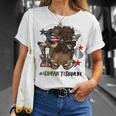 Afro African Hair African American Army Veteran Female T-Shirt Gifts for Her