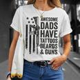 Awesome Dads Have Tattoos Beards & Guns Dad Gun T-shirt Gifts for Her