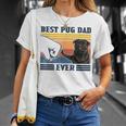 Best Pug Dad Ever Black Version Vintage Father Day Unisex T-Shirt Gifts for Her