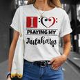 Double Bass Clef Heart I Love Playing My Autoharp Musician T-Shirt Gifts for Her