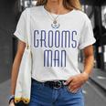 Groomsman Nautical With Anchor Navy Blue Unisex T-Shirt Gifts for Her